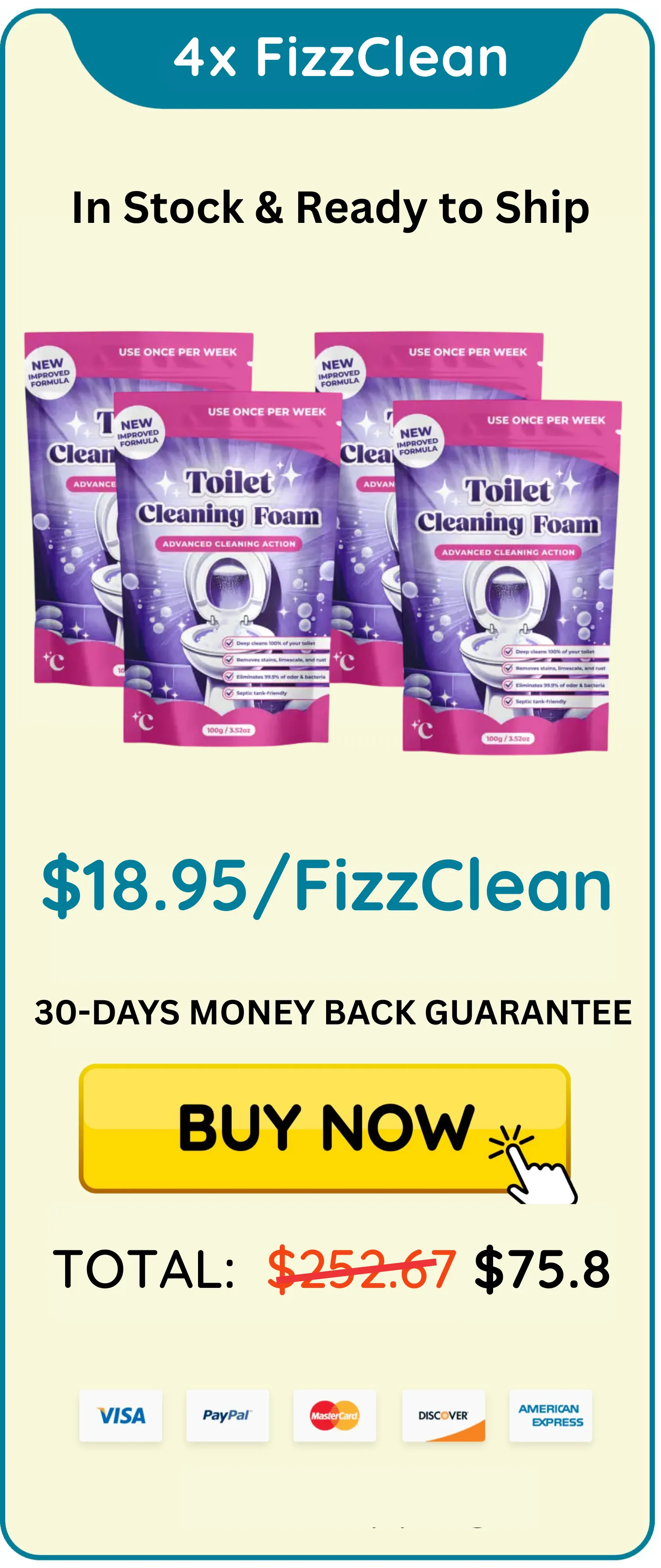 fizzclean toilet cleaner package 4